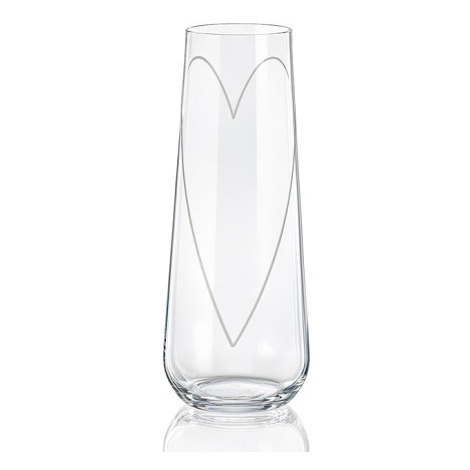 Crystalex GLASS HEART poháre na prosecco 250 ml, 2 ks Crystalex-Bohemia Crystal