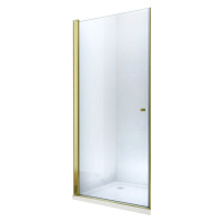MEXEN - Pretoria sprchové dvere krídlové 80, transparent, zlatý sa stenovým profilom 852-080-000