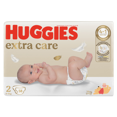 HUGGIES Plienky jednorázové Extra Care 2 (3-6 kg) 58 ks