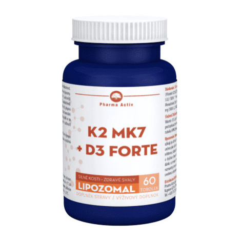 PHARMA ACTIV Lipozomal K2 MK7 + D3 forte 60 kapsúl