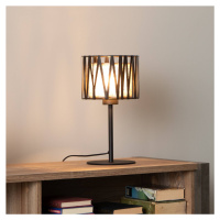 Stolná lampa Harmony, čierna, prírodná juta, výška 37 cm