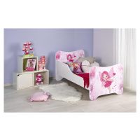 HALMAR Happy Fairy detská posteľ s roštom a matracom biela / kombinácia farieb