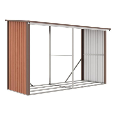 Prístrešok na drevo G21 WOH 682 - 302 x 119 cm, hnedý
