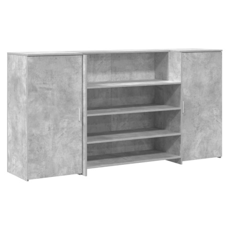 vidaXL Recepčný stôl betónovo sivý 200x50x103,5 cm kompozitné drevo