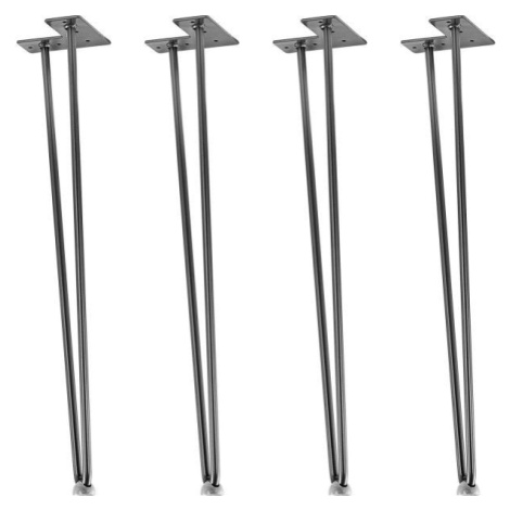 STILISTA nábytková noha z 2 tyčiek, 60 cm, strieborná