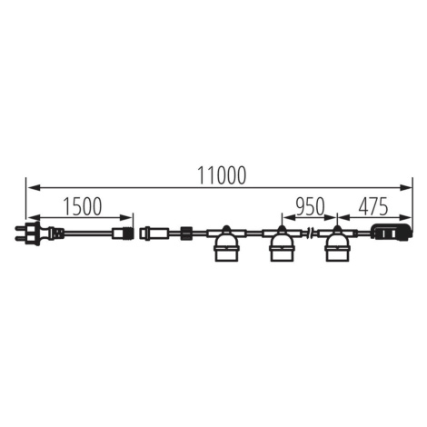 GRL 11M10E27-B Svetelná girlanda