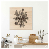 Moderný obraz do obývačky - Jarné kvety, Prírodná buková preglejka