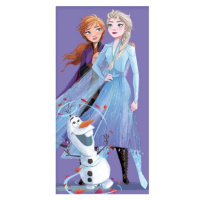 Carbotex Detská osuška Ľadové Kráľovstvo Elsa Anna a Olaf, 70 x 140 cm