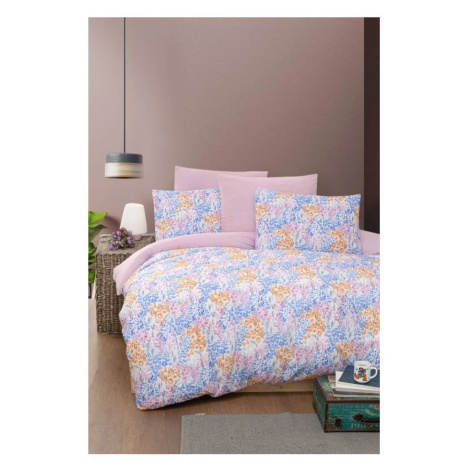 Ružovo-fialové štvordielne predĺžené obliečky na dvojlôžko s plachtou 160x220 cm Colorful – Mila Mila Home