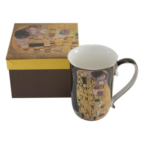 Home Elements Porcelánový hrnček 400 ml, Klimt, Bozk tmavý