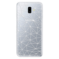Odolné silikónové puzdro iSaprio - Abstract Triangles 03 - white - Samsung Galaxy J6+