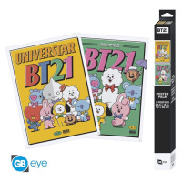 Set 2 plagátov BT21 - Vintage Univertar (52x38 cm)