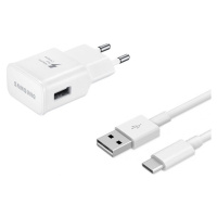 Sieťový nabíjací adaptér, 5V / 1550 mAh, zásuvka USB, USB Type-C s káblom, rýchle nabíjanie, Sam