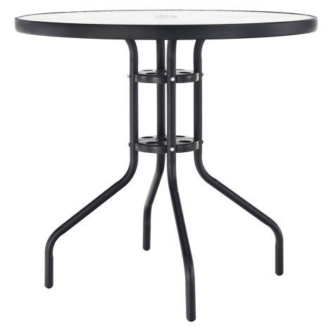 Jedálenský stôl, čierna oceľ/tvrdené sklo, BORGEN TYP 2 Tempo Kondela
