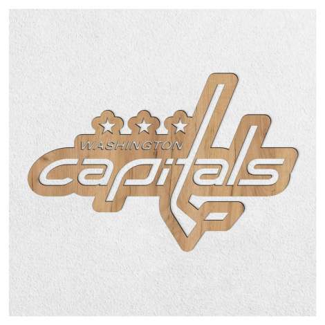 3D Logo NHL na stenu - Washington Capitals, Dub zlatý