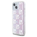 DKNY Liquid Glitter Checkered Pattern Zadný Kryt pre iPhone 15 Pink