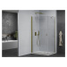 MEXEN/S - Pretória sprchovací kút 90 x 100, transparent, zlatá + brodzik Flat 852-090-100-50-00-
