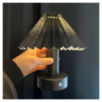 PR Home LED dobíjacia stolová lampa Tiara, čierna/čierna, textil