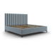 Svetlomodrá čalúnená dvojlôžková posteľ s úložným priestorom s roštom 200x200 cm Casey – Mazzini