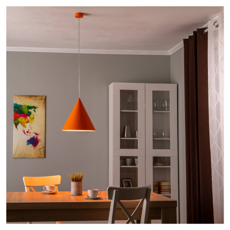 Závesné svietidlo Cono, jedno svetlo, Ø 32 cm, oranžová TK Lighting
