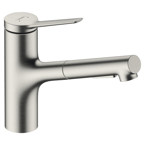 Drezová batéria Hansgrohe Zesis M33 s vyťahovacou spŕškou, 2 prúdy nerez 74821800