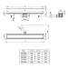 Deante Deante, nerezový lineárny odtokový žľab s otočnou mriežkou (2v1) 70cm, sifón H65, čierna,