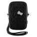 Hello Kitty PU Leather Quilted Pattern Kitty Head Logo Phone Bag Black