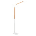 LED stojacia lampa v bielej a prírodnej farbe s dreveným tienidlom (výška 169,5 cm) Norris – Tri