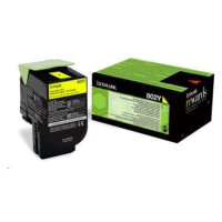 Žltý toner LEXMARK 802Y pre CX310/410/510 z programu Lexmark Return (1000 strán)