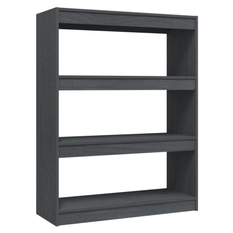 vidaXL Knižnica/deliaca stena sivá 100x30x103 cm masívna borovica