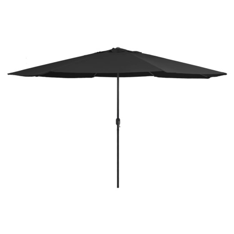 vidaXL Záhradný slnečník, kovová tyč 390 cm, čierny