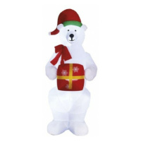 LED ľadový medveď s vianočným darčekom, nafukovací, 240 cm, vonk./vnút., 6500K (EMOS)