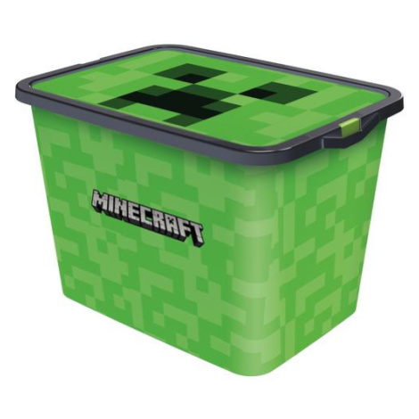 STOR Plastový úložný box s vekom Minecraft 23l