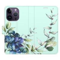 Flipové puzdro iSaprio - Blue Flowers - iPhone 14 Pro