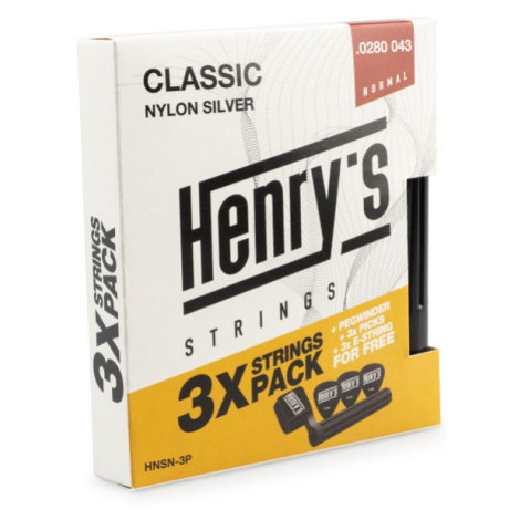 Henry's HNSN-3P Nylon Silver 0280 043, sada 3 balení