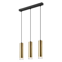 Závesné stropné svietidlo pre 3 žiarovky v čierno-zlatej farbe LAMKUR Diego