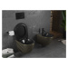 MEXEN - Lena Závesná WC misa vrátane sedátka s slow-slim, duroplast, čierna/zlatá vzor 30224079