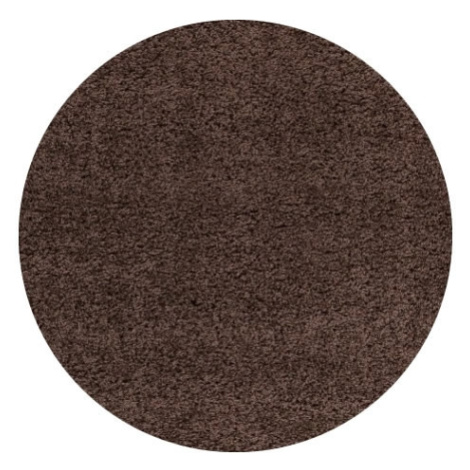 Kusový koberec Life Shaggy 1500 brown kruh Rozmery koberca: 120x120 kruh