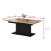 Expedo Rozkladací jedálenský stôl BOGATO, 126-168x56-74x70, dub wotan/čierna