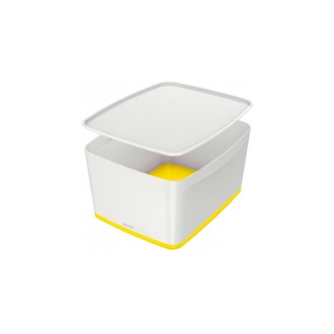Leitz Úložný box s vekom MyBox, veľkosť L biela/žltá