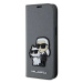 Púzdro Karl Lagerfeld iPhone 14 6.1" bookcase silver Saffiano Karl & Choupette (KLBKP14SSANKCPG)