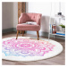 Bielo-ružový prateľný okrúhly koberec vhodný pre robotické vysávače ø 80 cm Comfort – Mila Home