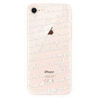 Odolné silikónové puzdro iSaprio - Handwriting 01 - white - iPhone 8