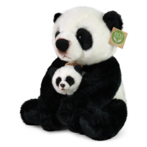 Plyšová panda s mláďaťom 27 cm ECO-FRIENDLY