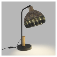 Stolná lampa Forlight Korg, farebná, šnúra/drevo, výška 54 cm