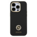 Guess Liquid Silicone 4G Strass Metal Logo Zadný Kryt pre iPhone 15 Pro Black