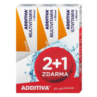 ADDITIVA Súprava multivitamín + mineral pomaranč 2+1 ZADARMO 3 x 20 šumivých tabliet