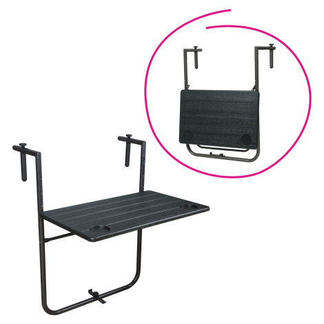 Skladací balkónový stolík, čierna, UZOR Tempo Kondela