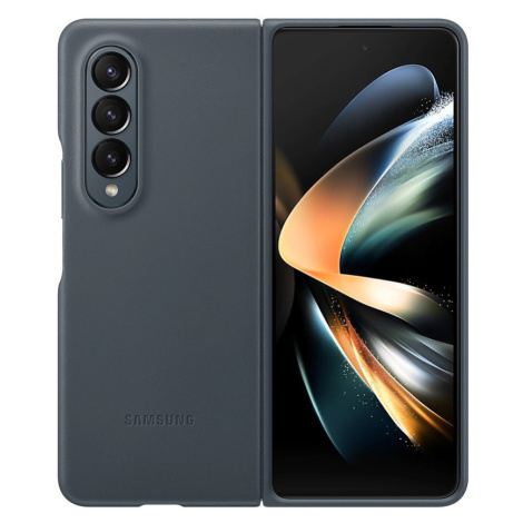 Samsung Galaxy Z Fold4 5G SM-F936B, Plastový zadný kryt, kožený zadný kryt, sivozelený, továrens