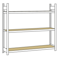 Regál s veľkým rozpätím, s drevotrieskovou doskou, výška 2000 mm SCHULTE